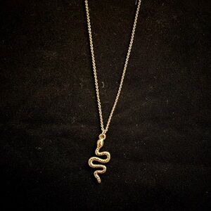 Gold Snake Pendant Necklace